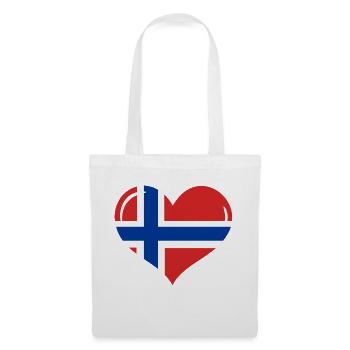 Herz Norwegen, I love Norway - Stoffbeutel - Weiß - Vorne