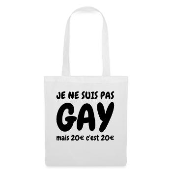 Je ne suis pas gay - Humour - Drôle - Blague - Fun - Sac en tissu - blanc - Devant