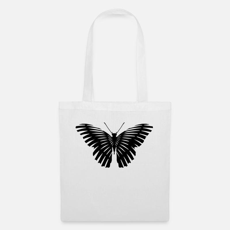 schmetterling farbige linien - Stoffbeutel - Weiß