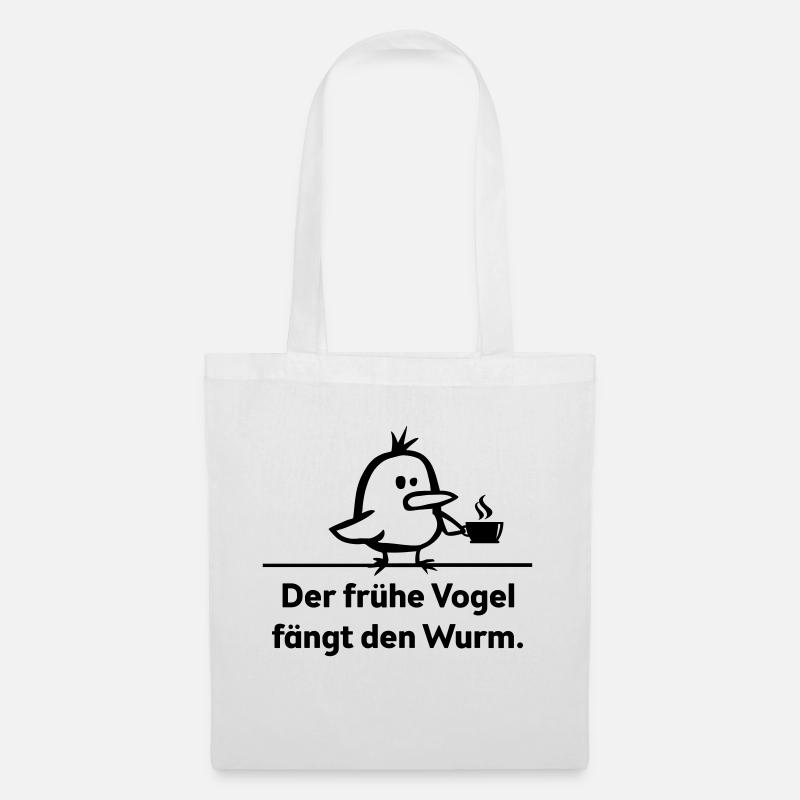 Der frühe Vogel fängt den Wurm - Stoffbeutel - Weiß