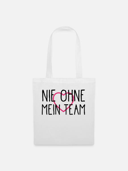 herz nie ohne mein team - Stoffbeutel - Weiß