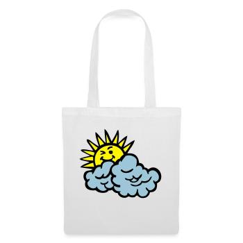 Wolke Lächeln Sonne - Stoffbeutel - Weiß - Vorne