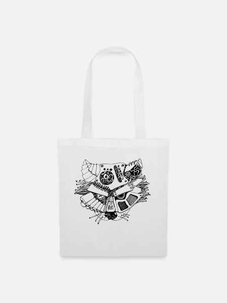 steampank raccoon - Stoffbeutel - Weiß