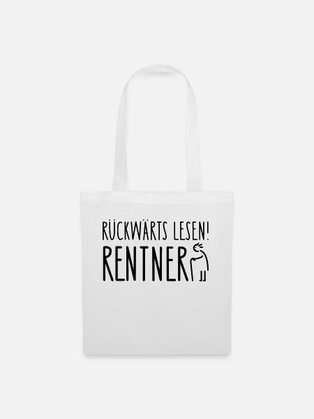 Rentner Lesen - Stoffbeutel - Weiß
