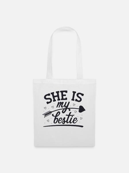 Sie ist mein Bestie - Stoffbeutel - Weiß