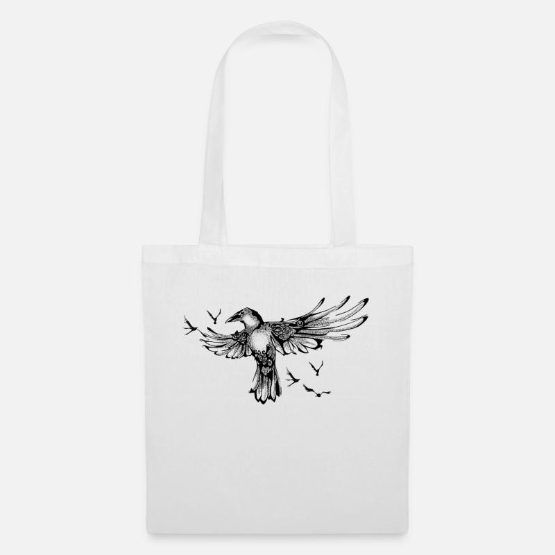 Rabe Freiheit Vogel - Stoffbeutel - Weiß