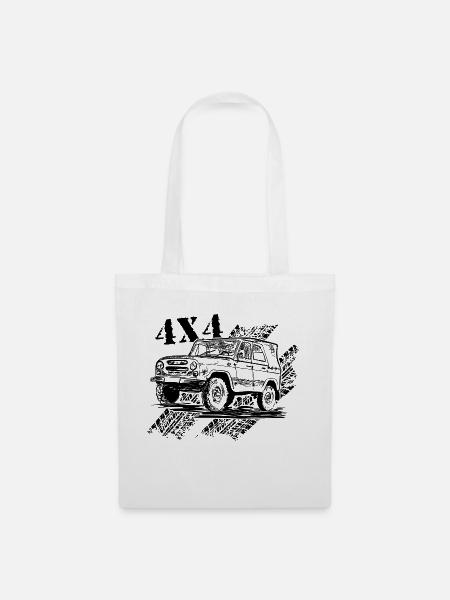 4x4 UAZ 469 Niva Offroad Fahrzeug Geländewagen - Stoffbeutel - Weiß