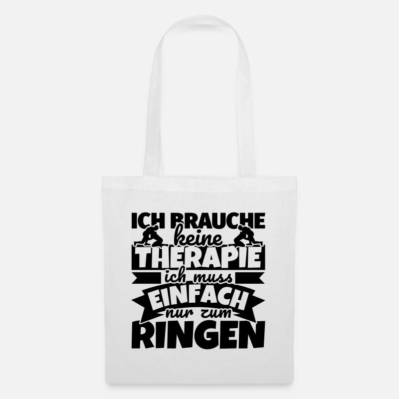 Ringen Geschenke Ringer Sport lustig - Stoffbeutel - Weiß
