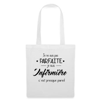 teeshirt infirmiere, teeshirt humoristique - Sac en tissu - blanc - Devant
