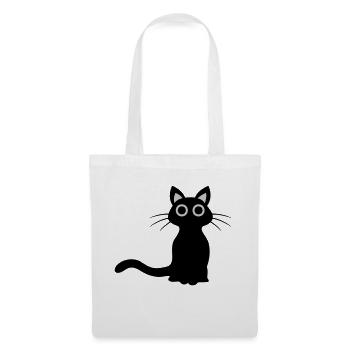 Mignon chat noir - Sac en tissu - blanc - Devant
