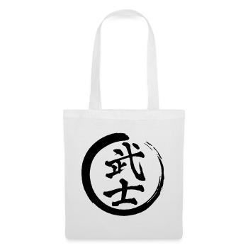Kanji japonais noir pour le mot guerrier - Sac en tissu - blanc - Devant