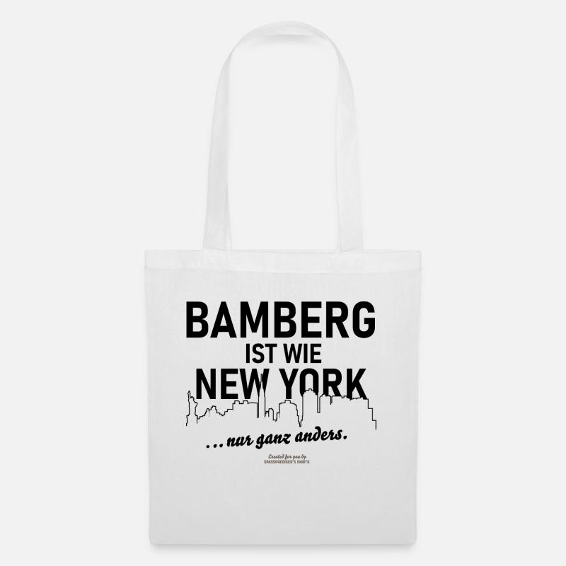 Bamberg T-Shirt Design mit witzigem Spruch - Stoffbeutel - Weiß