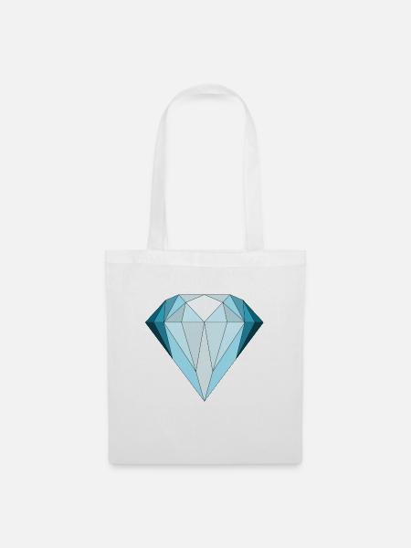 Diamant geometrisch - Stoffbeutel - Weiß