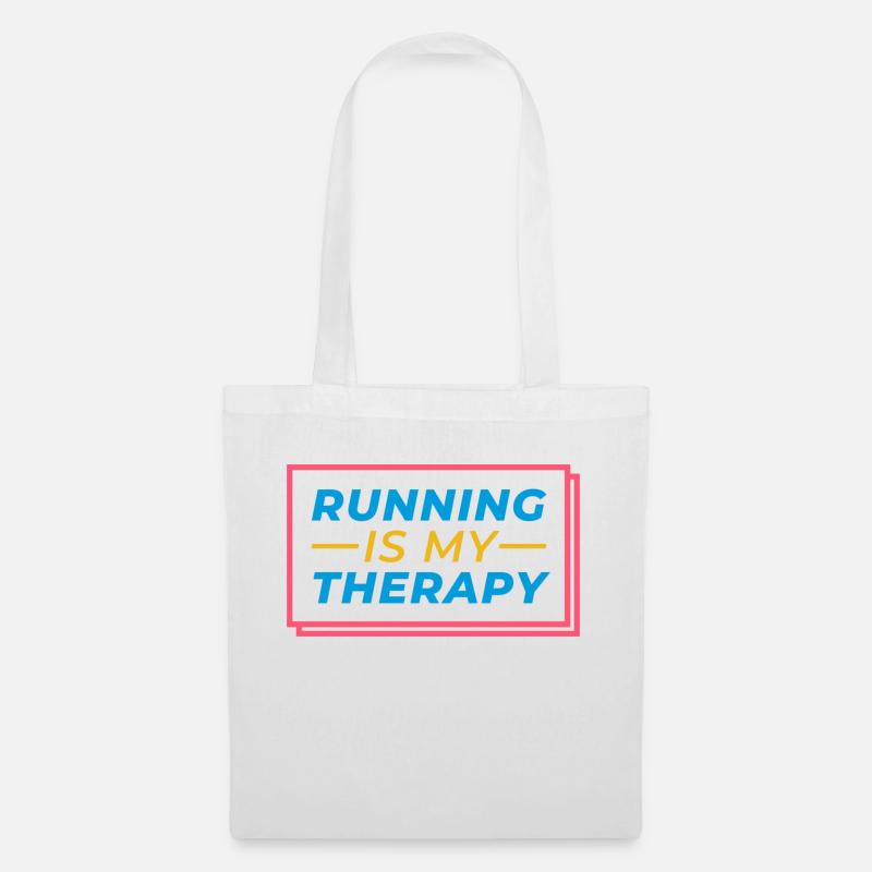 running is my therapy - Stoffbeutel - Weiß