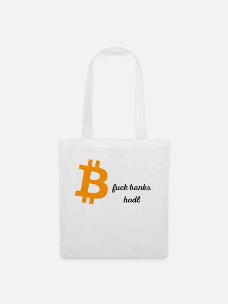 BTC fuck banks - Stoffbeutel - Weiß