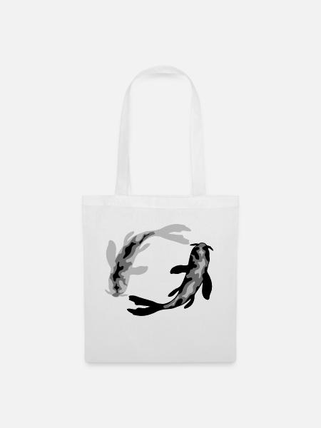 Kreis Design 2 Koi - Stoffbeutel - Weiß