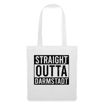 Straight outta Darmstadt black - Stoffbeutel - Weiß - Vorne