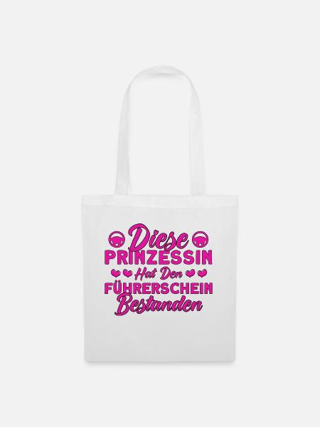 Fahranfänger Fahrprüfung Fahrschüler Geschenk - Stoffbeutel - Weiß