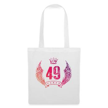 49 Zahl Krone - Stoffbeutel - Weiß - Vorne