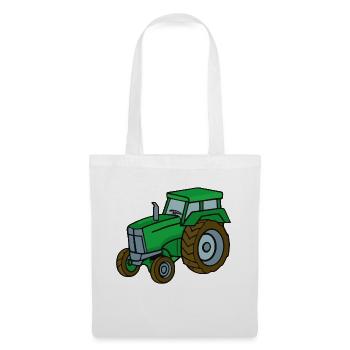 Green Tractor Illustration Kids Gift Idea - Tote Bag - white - Front
