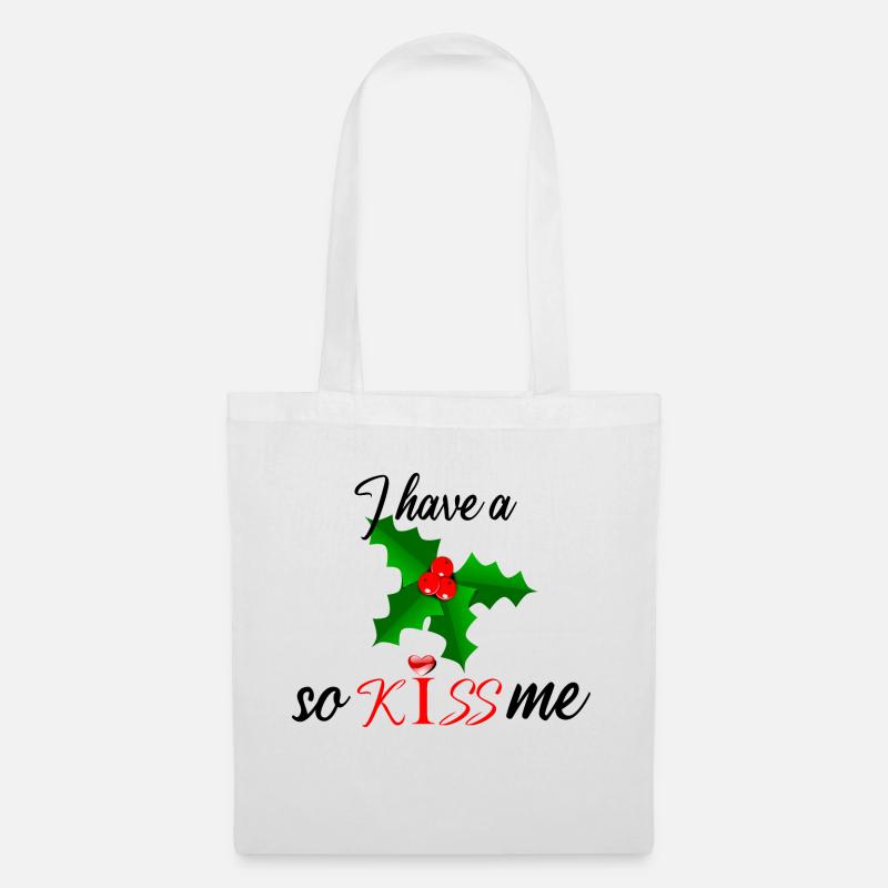 Gui de Noël - Sac en tissu - blanc