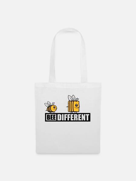 bee different Spruch Zitat - Stoffbeutel - Weiß