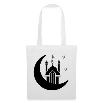 Mosquée lieu de culte religieux dans la lune - Sac en tissu - blanc - Devant