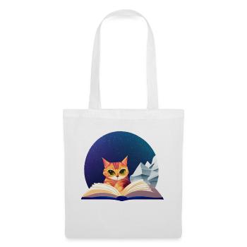 Kätzchen Bücher Katze Lesen Kater Buch Hauskatze - Stoffbeutel - Weiß - Vorne