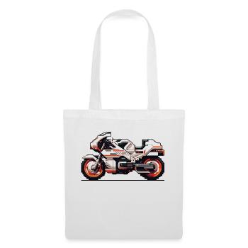 Machine de course de moto comme vecteur 8 bits - Sac en tissu - blanc - Devant