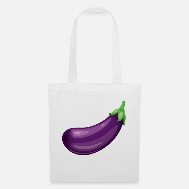 Aubergine - Stoffbeutel - Weiß