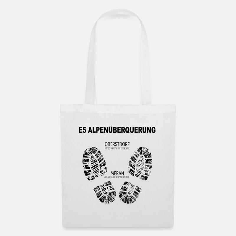 E5 Alpenüberquerung - Stoffbeutel - Weiß