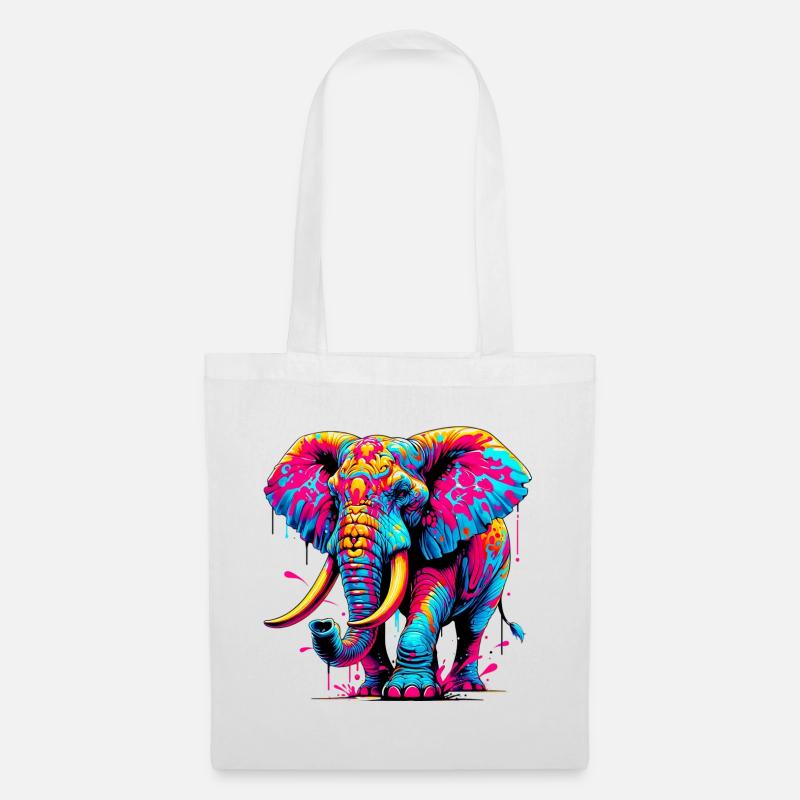 Elefant - Stoffbeutel - Weiß