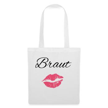 Embrasser les lèvres mariée mariage amour baiser enterrement de vie de jeune fille - Sac en tissu - blanc - Devant