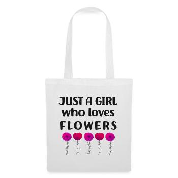 Juste une fille qui aime les fleurs - Sac en tissu - blanc - Devant