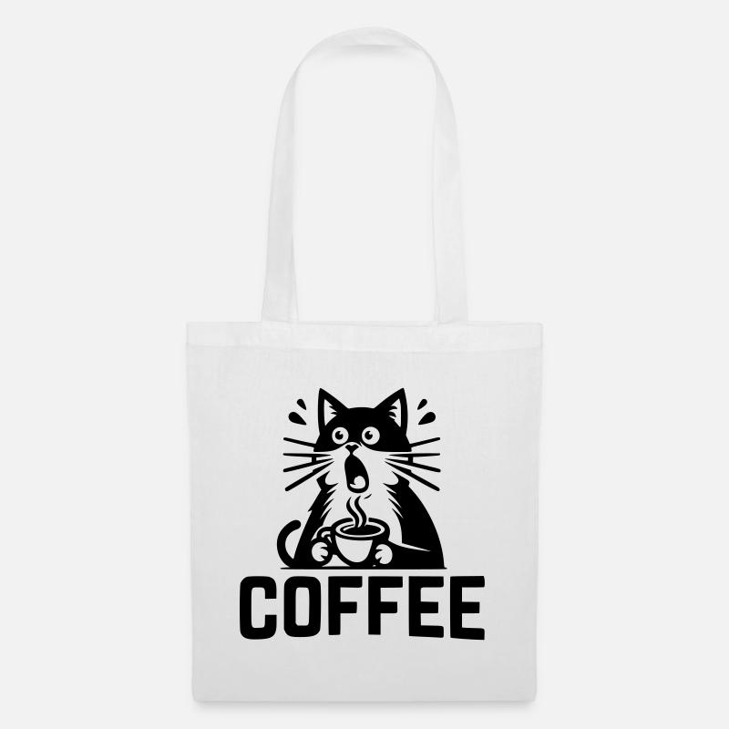 Katzen-Kaffee - Stoffbeutel - Weiß