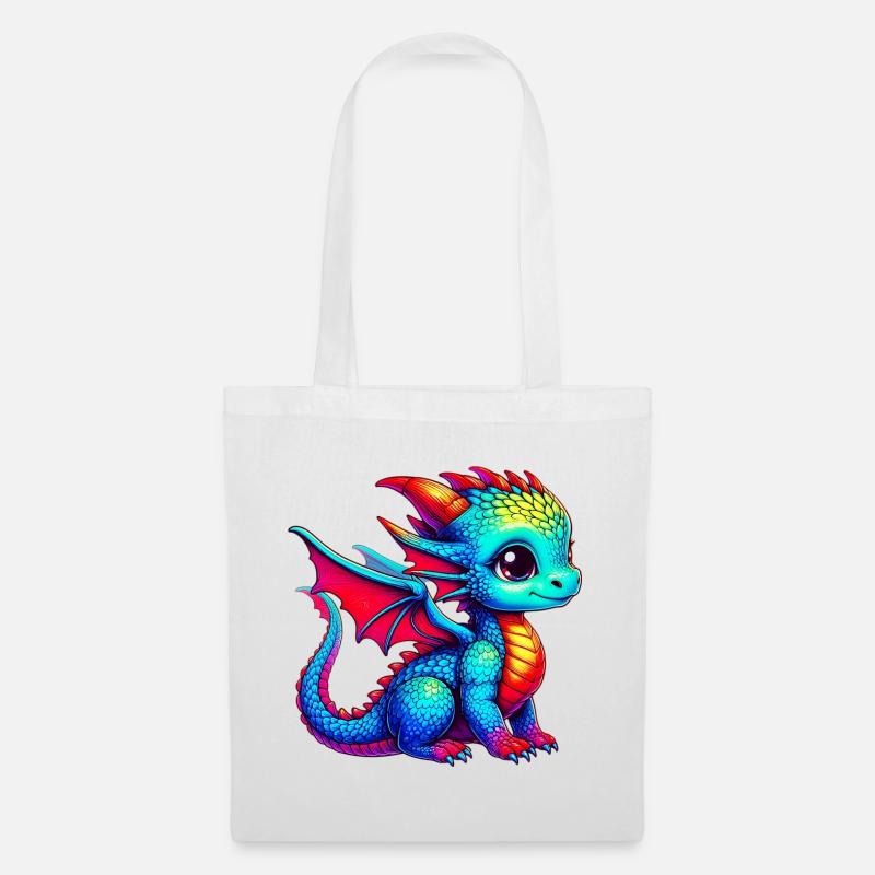 Drache - Stoffbeutel - Weiß