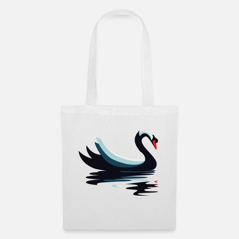 Schwimmender Schwan - Stoffbeutel - Weiß