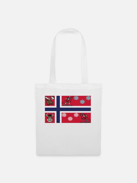 Norwegenflagge - Stoffbeutel - Weiß