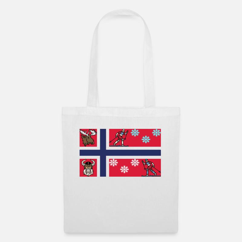Norwegenflagge - Stoffbeutel - Weiß