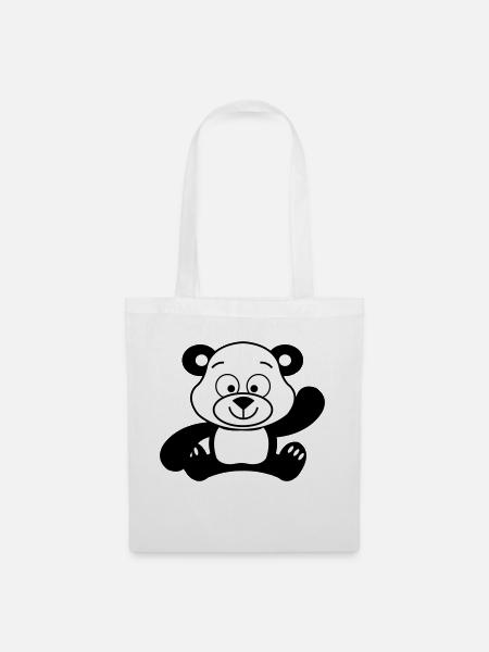 pandabär cute - Stoffbeutel - Weiß