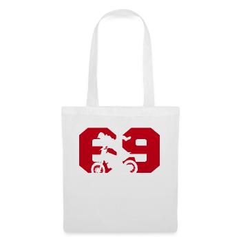 Moto 69 motard - Sac en tissu - blanc - Devant