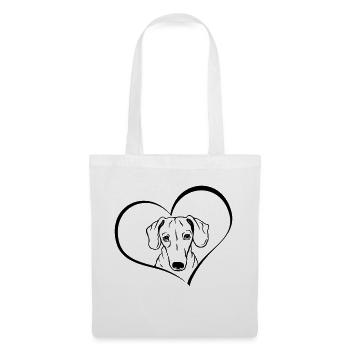 Teckel dans le cœur - Sac en tissu - blanc - Devant