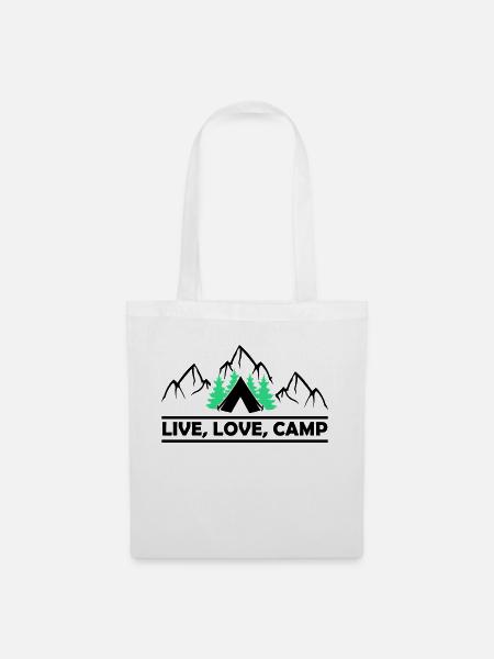 Live Love Camp - Stoffbeutel - Weiß