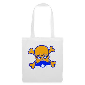 Mr Sir Herr Bart Totenkopf Schädel Knochen Skelett - Stoffbeutel - Weiß - Vorne