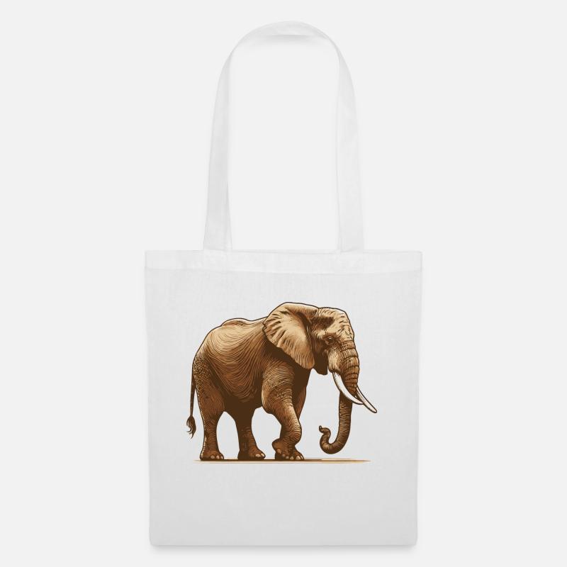 Elefant - Stoffbeutel - Weiß
