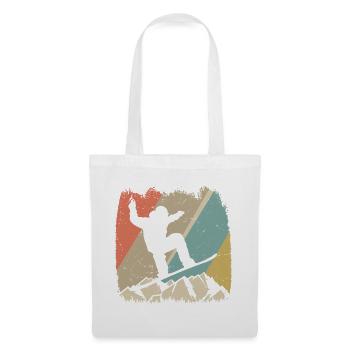 Alpiner Retro-Snowboarder - Stoffbeutel - Weiß - Vorne