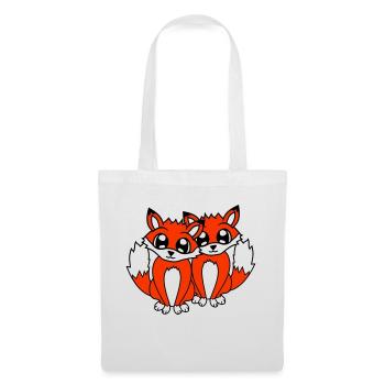 2 Foxes Friends Red Fox Two Wild Animals Team - Tote Bag - white - Front
