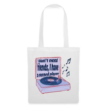 Turntables instead of friends – music is enough - Tote Bag - white - Front