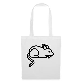 Mouse Icon - Simple Black Outline Design - Stoffbeutel - Weiß - Vorne