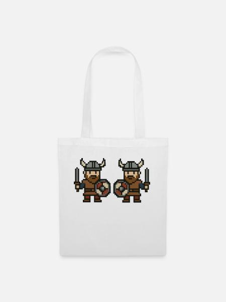 wikinger comic pixel 2 - Stoffbeutel - Weiß